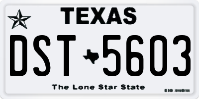 TX license plate DST5603