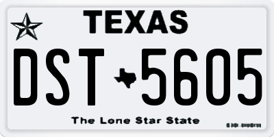 TX license plate DST5605