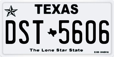 TX license plate DST5606
