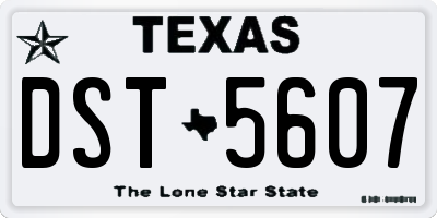 TX license plate DST5607