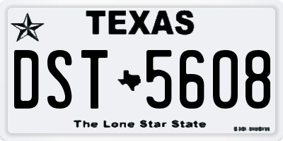TX license plate DST5608