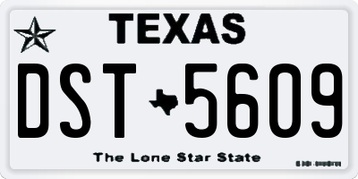 TX license plate DST5609