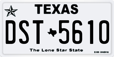 TX license plate DST5610