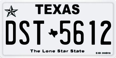 TX license plate DST5612