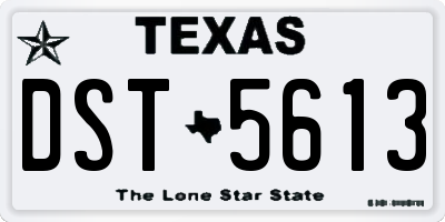 TX license plate DST5613