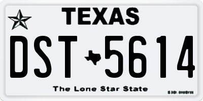 TX license plate DST5614