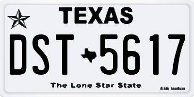 TX license plate DST5617