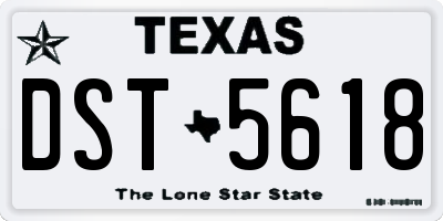 TX license plate DST5618
