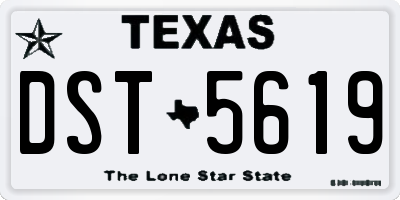 TX license plate DST5619