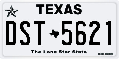 TX license plate DST5621