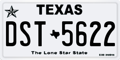 TX license plate DST5622