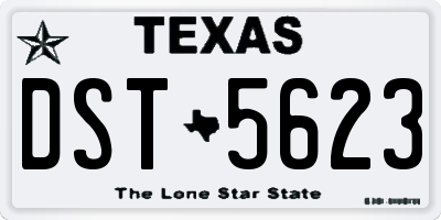 TX license plate DST5623
