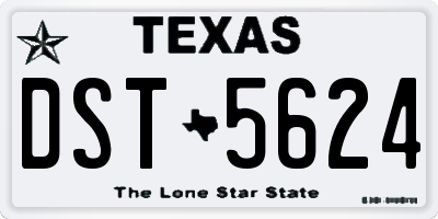 TX license plate DST5624
