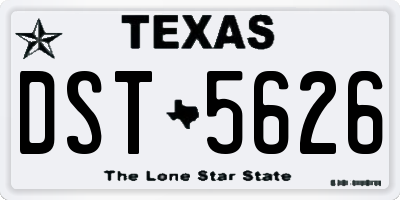 TX license plate DST5626
