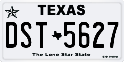 TX license plate DST5627