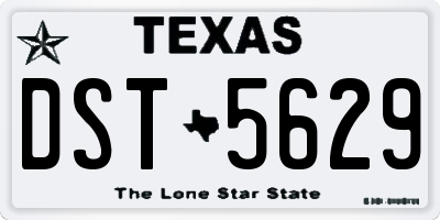 TX license plate DST5629