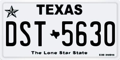 TX license plate DST5630