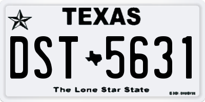 TX license plate DST5631