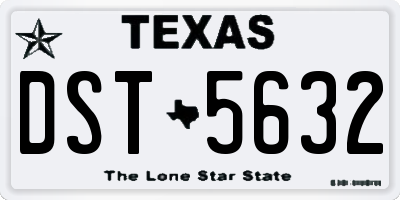 TX license plate DST5632