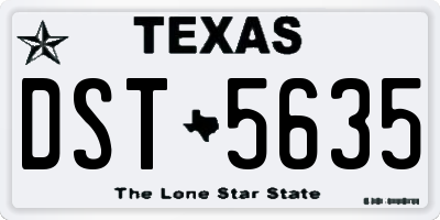 TX license plate DST5635