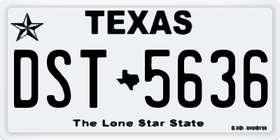 TX license plate DST5636