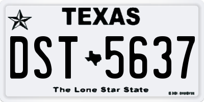 TX license plate DST5637