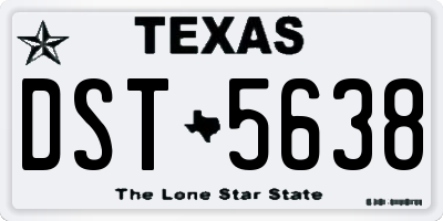 TX license plate DST5638
