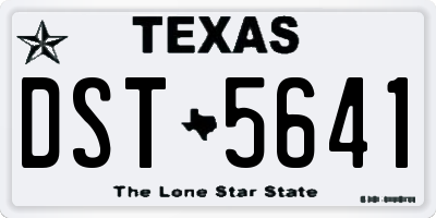 TX license plate DST5641