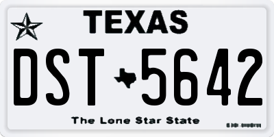 TX license plate DST5642