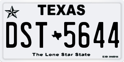 TX license plate DST5644