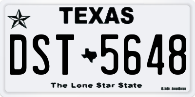 TX license plate DST5648