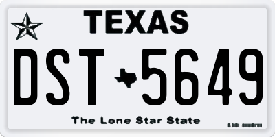TX license plate DST5649
