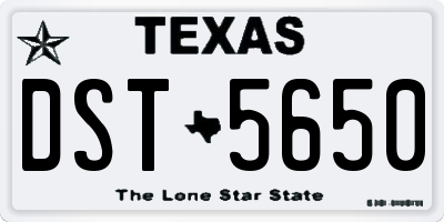 TX license plate DST5650