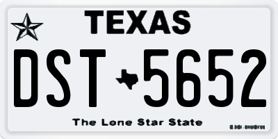 TX license plate DST5652