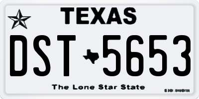 TX license plate DST5653