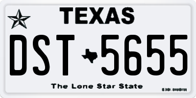TX license plate DST5655