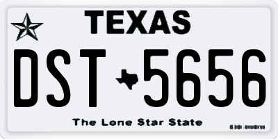 TX license plate DST5656