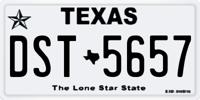 TX license plate DST5657
