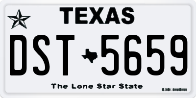 TX license plate DST5659