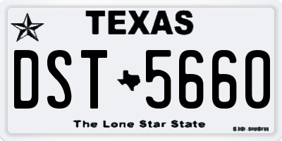 TX license plate DST5660