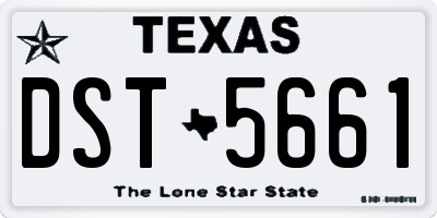 TX license plate DST5661