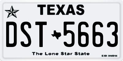 TX license plate DST5663