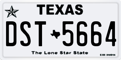 TX license plate DST5664