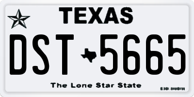 TX license plate DST5665