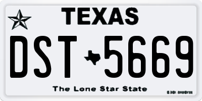 TX license plate DST5669