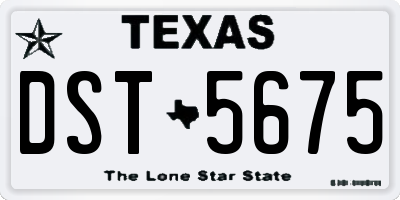 TX license plate DST5675