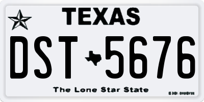 TX license plate DST5676
