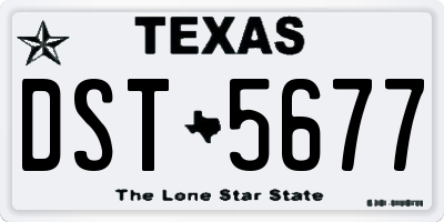 TX license plate DST5677