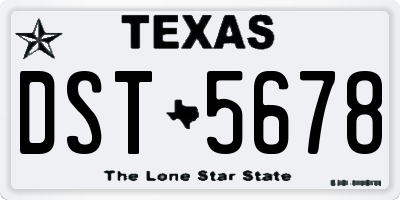 TX license plate DST5678