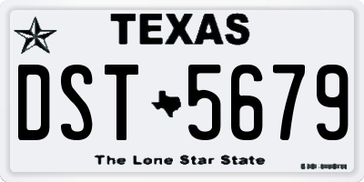 TX license plate DST5679